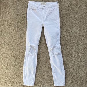 free people destroyed white skinny jeans 25 0